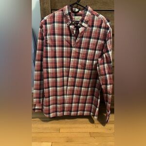 J. crew men’s medium slim red white and blue check shirt